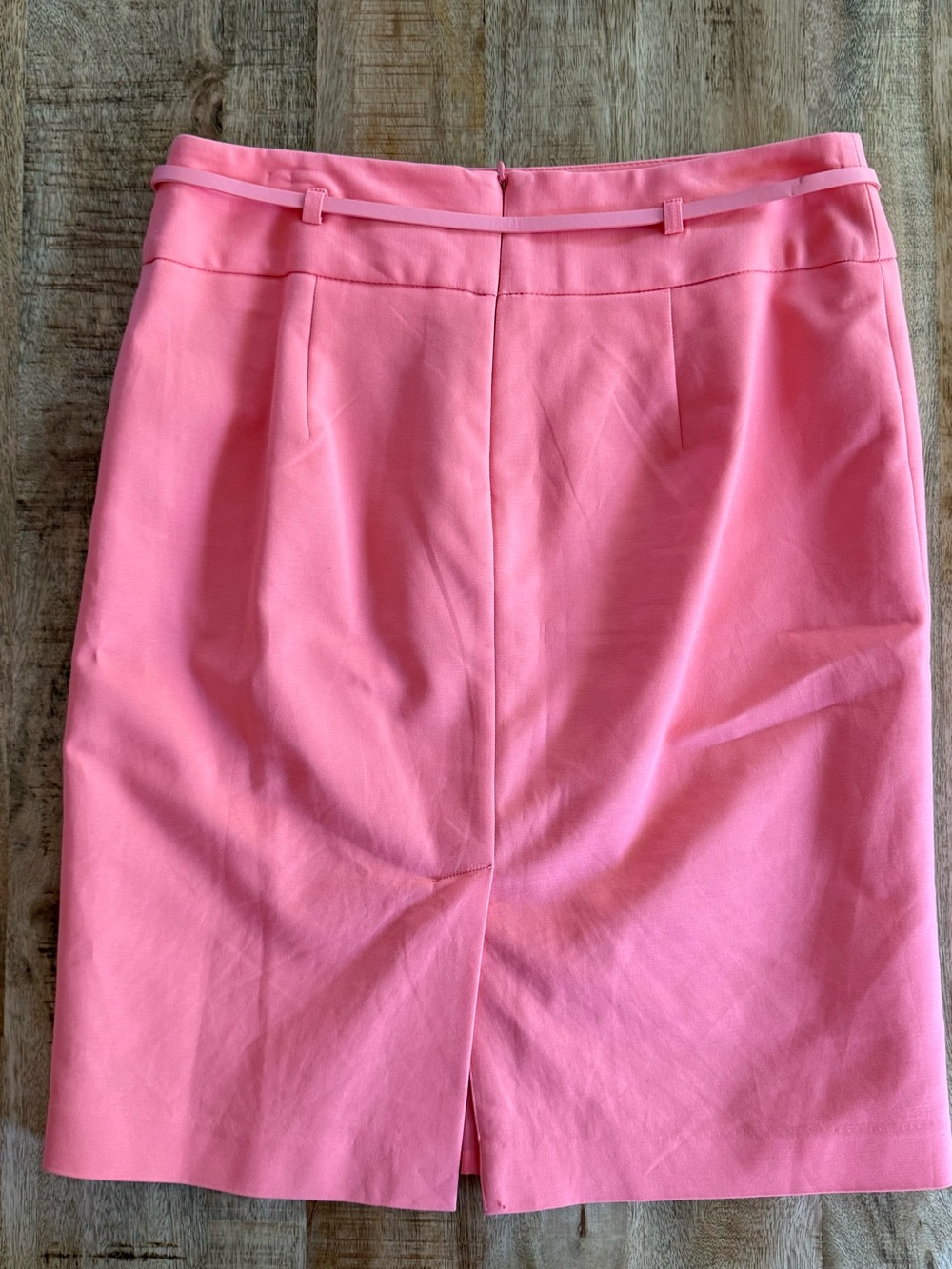 Liz Claiborne Coral Pink Pencil Skirt Size 8 Belted Lined Career Spring - Picture 6 of 10